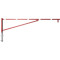 Swing barrier | for casting in concrete, hot-dip galvanized and red coated with white reflecting rings | clear width: 3500 mm | with Euro profile cylinder lock